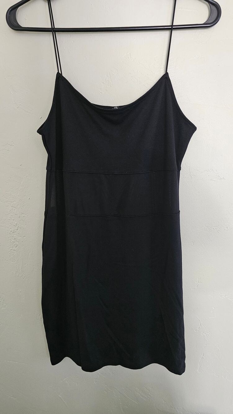 H&M Divided Black Spaghetti Strap Tank Top Mesh Midsection - Women's Size M